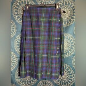 Purple and Blue Knee-Length Wrap Kilt